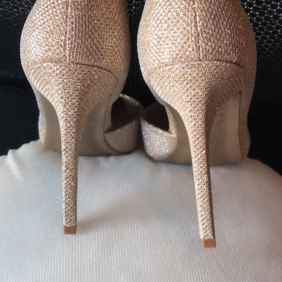 Champagne Glitter Evening Shoes - Picture 3 of 6